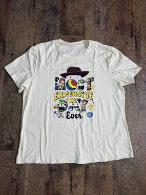 Disney Toy Story Theme Adult “Most Expensive Day Ever” T-Shirt Tan Size XXL